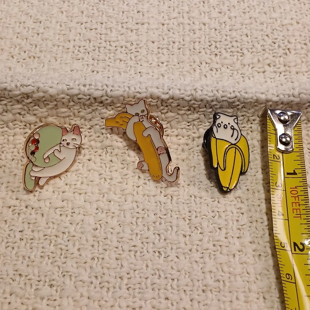 NEW Set of 3 Naughty Kitty Enamel Pins